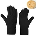 thumbnail image 1 of SYMOID Womens Black Touchscreen Gloves - Winter Knit Polyester Warm Gloves, One Size Fits Most, Ribbed Cuff for Casual Daily & Office Use,Size Free Size, 1 of 3