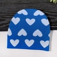 thumbnail image 1 of SYMOID Womens Blue Knit Beanie - Warm 100% Polyester Winter Hat with Heart Pattern, One Size Fits Most for Daily Wear,Size Free Size, 1 of 3