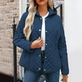 thumbnail image 1 of SYMOID Womens Blue Quilted Hooded Jacket - 100% Polyester, Lightweight Warmth, Diamond Quilt, Machine Washable, Flattering Fit, Sizes S-XXL for Spring/Fall Layering,Size XL, 1 of 6
