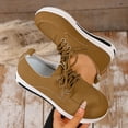 thumbnail image 1 of SYMOID Womens Brown Casual Low-Top Lace-Up Shoes - Nylon Spandex Breathable Comfortable with Ergonomic Sole, Size 36-43 for Daily Commuting & Leisure Walking,Size 43, 1 of 8