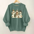 thumbnail image 1 of SYMOID Womens Christmas Green Snowman Print Sweatshirt, Loose Fit Crewneck Cotton Long Sleeve Holiday Apparel,Size 2XL, 1 of 6