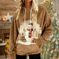 thumbnail image 1 of GuzomFashion Womens Christmas Snowman Hoodie - 100% Polyester Oversized Warm Fleece, Multicolor Festive Holiday Wear S-XXL,Size M, 1 of 7