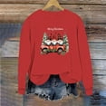 thumbnail image 1 of SYMOID Womens Christmas Sweatshirt - Red Retro Gnome & Red Truck Graphic Crew Neck, 100% Polyester Relaxed Fit Festive Holiday Sweatshirt XS-XL,Size XL, 1 of 6