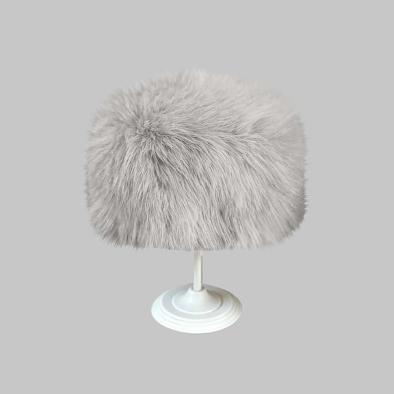 SYMOID Womens Faux Faux Fur Bucket Hat - Warm Fluffy Winter Hat, Gray One Size Hats,Size Free Size