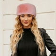 thumbnail image 1 of SYMOID Womens Faux Faux Fur Winter Beanie - Pink Acrylic Hat for Women, One Size Fits Most, Flat-Top Warm Cold Weather Fashion Accessory,Size Free Size, 1 of 4