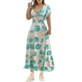 thumbnail image 1 of SYMOID Womens Floral Print Short Sleeve Maxi Casual Sundress for Party and Everyday Wear,Green,Size XL, 1 of 6