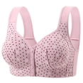 thumbnail image 1 of SYMOID Womens Front Closure Comfort Bra Wireless Full Coverage Plus Size Nylon Spandex Seamless Bra Gray,Size 38, 1 of 2