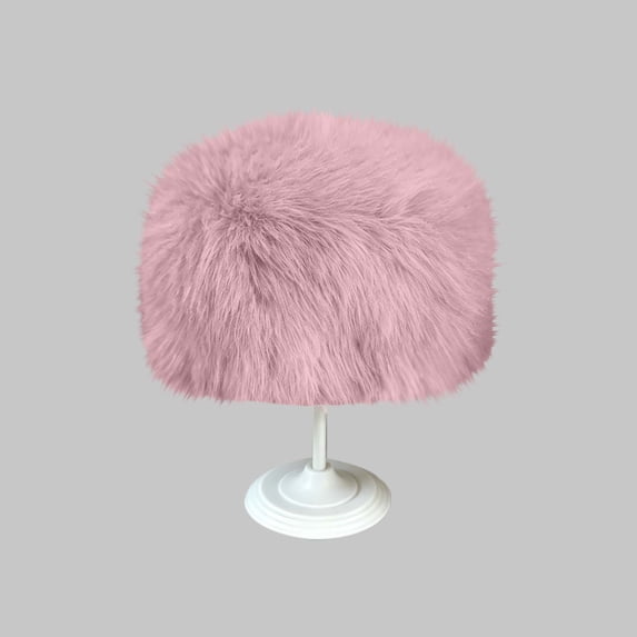SYMOID Womens Fuzzy Faux Faux Fur Bucket Hat - Warm Winter Hat, Pink One Size Hats,Size Free Size