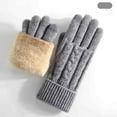 thumbnail image 1 of SYMOID Womens Gray Acrylic Knit Gloves - Winter Warm Fleece Lined, Touchscreen Compatible, Ribbed Cuff, One Size Fits Most Cold Weather Gloves,Size Free Size, 1 of 3