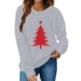 thumbnail image 1 of SYMOID Womens Gray Christmas Tree Sweatshirt - Long Sleeve Crew Neck, 100% Polyester Relaxed Fit for Festive Holiday Wear (S-XXL),Size XL, 1 of 5