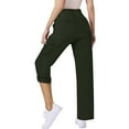 thumbnail image 1 of SYMOID Womens Green Cargo Pants | 100% Polyester, Elastic Waist, Multi-Pockets, Wrinkle Resistant, Lightweight,Size XL, 1 of 8