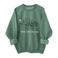 thumbnail image 1 of SYMOID Womens Green Christmas Oversized Sweatshirt, Cotton Crewneck with Funny Slogan & Tangled Lights Print, Casual Loose Fit S-XXL,Size S, 1 of 6