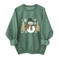 thumbnail image 1 of SYMOID Womens Green Christmas Sweatshirt, Soft Cotton Loose Crew Neck with Snowman Graphic, Festive Holiday Pullover (S-XXL),Size M, 1 of 6