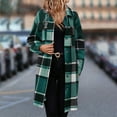 thumbnail image 1 of SYMOID Womens Green Plaid Shacket - Oversized Long Sleeve, Lightweight for Spring Fall, Relaxed Fit, S-XXL,Size L, 1 of 6