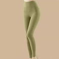thumbnail image 1 of SYMOID Womens High-Waisted Green Leggings - Nylon Spandex Stretchy, Slim Fit, Tummy Support, All-Day Comfort, Smooth Seams,Size M, 1 of 5
