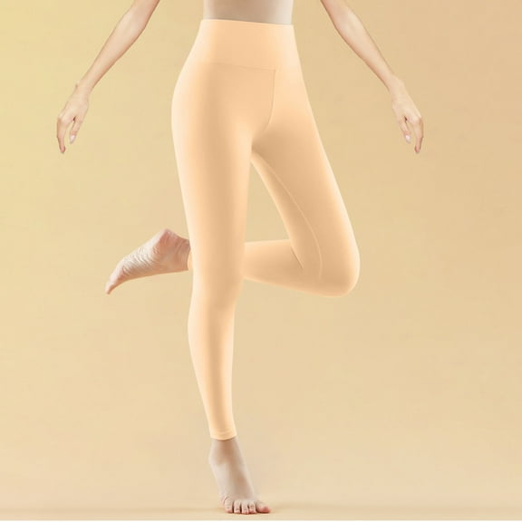 SYMOID Womens High Waisted Leggings Nylon Spandex Tummy Control Full Length Beige - Stretchy Soft Durable for Everyday Yoga & Layering,Size XL