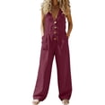 thumbnail image 1 of SYMOID Womens High Waisted Wide Leg Yoga Pants with Pockets Buttery Soft Tummy Control 95% Polyester 5% Spandex Pink Plus Size,Size XL, 1 of 6