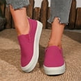 thumbnail image 1 of SYMOID Womens Hot Pink Flock Slip-on Casual Shoes - Chunky Sole, Comfortable Breathable, Non-Slip Textured Sole & Elastic Collar, Us 5.5-9,Size 38, 1 of 8