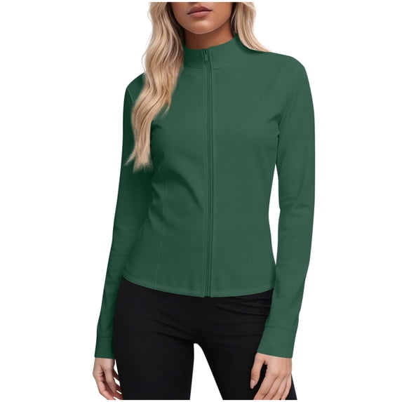 SYMOID Womens Lightweight UPF 50+ Sun Protection Jacket Full Zip Long Sleeve Athletic Hiking Running Stretch Breathable Casual Green,Size 5XL