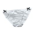 thumbnail image 1 of SYMOID Womens Low Rise Solid White Bikini Panties - Silky Stretch Ruched Back Underpants, 1 Pack,Size S, 1 of 7
