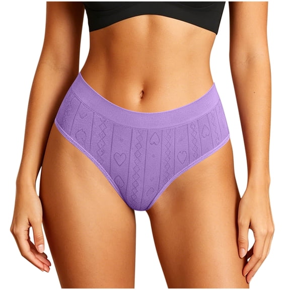 SYMOID Womens Mid-Rise Brief Panties Stretch Nylon Spandex Soft Breathable Everyday Loungewear Underwear Purple,Size M