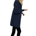 thumbnail image 1 of SYMOID Womens Navy Full Zip Hoodie - 100% Polyester, Kangaroo Pockets, Adjustable Hood, Soft Relaxed Fit, Casual Daily Wear & Layering (S-XXL),Size L, 1 of 3