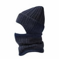 thumbnail image 1 of SYMOID Womens Navy Warm 2-in-1 Acrylic Knit Beanie & Neck Warmer, One Size Fits Most for Winter Days,Size Free Size, 1 of 2