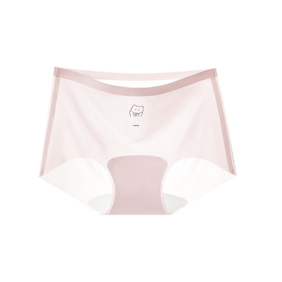 SYMOID Womens No Show Seamless Mid-Rise Brief Panties, Stretch Nylon Spandex, Pink Underpants,Size L