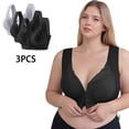 thumbnail image 1 of SYMOID Womens Plus Size 3 Pack Wireless Bras - Comfortable Stretchy Lace, Everyday Wear, Black, Size 5XL, 1 of 9