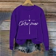 thumbnail image 1 of SYMOID Womens Purple Graphic Christmas Cross Heart Sweatshirt - 100% Polyester Loose Fit Round Neck Long Sleeve Religious Festive Casual Pullover,Size S, 1 of 5