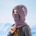 thumbnail image 1 of SYMOID Womens Purple Winter Balaclava - Fleece Lined Acrylic, Warm Windproof, Full Face & Neck Coverage, One Size Fits All for Cold Weather Skiing Commuting,Size Free Size, 1 of 2