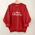 thumbnail image 1 of SYMOID Womens Red Christmas Cotton Sweatshirt, Loose Fit Crew Neck with Merry Christmas Print, Soft Festive Casual Apparel S-XXL,Size M, 1 of 3