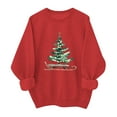 thumbnail image 1 of SYMOID Womens Red Christmas Oversized Sweatshirt - 100% Cotton Festive Tree Print Crew Neck Loose Fit Casual Holiday Top (S-XXL),Size XL, 1 of 6