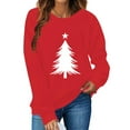 thumbnail image 1 of SYMOID Womens Red Christmas Tree Graphic Sweatshirt - Long Sleeve Crew Neck, 100% Polyester Relaxed Fit for Holiday Festivities & Daily Wear (S-XXL),Size 2XL, 1 of 5
