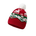 thumbnail image 1 of SYMOID Womens Red Knit Beanie with Pom Pom, Christmas Reindeer Winter Hat for Women Hats,Size Free Size, 1 of 4