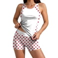 thumbnail image 1 of SYMOID Womens Red Polka Dot Two Piece Swimsuit Set - Racerback Tankini Top & Boy Shorts, High Neck Retro Quick Dry Active Swimwear,Size XL, 1 of 9