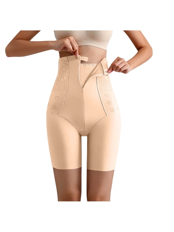 Womens Seamless Compression Shorts, High Waist Tummy Control Butt Lifting Mid-Thigh Shaper for Dresses, Skirts and Jeans,Size 4XL