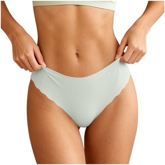 SYMOID Womens Seamless No Show Hipster Panties Mid Rise Soft Stretch Breathable Underpants Green,Size L
