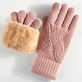 thumbnail image 1 of SYMOID Womens Thermal Pink Gloves - Touchscreen Knit Ladies Gloves, Premium Acrylic with Plush Cuffs for Cold Winter,Size Free Size, 1 of 3