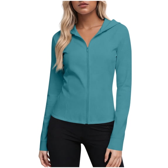 SYMOID Womens UPF 50+ Sun Protection Active Jacket Lightweight Full Zip Hoodie Long Sleeve Nylon Spandex Stretch Breathable Green,Size 4XL