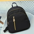 thumbnail image 1 of SYMOID Womens Waterproof Nylon Backpack - Lightweight Multi-Carry with Gold Zippers, Classic Black for Daily Use, 1 of 6