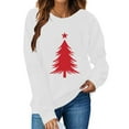 thumbnail image 1 of SYMOID Womens White Christmas Tree Graphic Sweatshirt - 100% Polyester Soft, Long Sleeve Crew Neck Relaxed Fit for Holiday Gatherings (S-XXL),Size XL, 1 of 5
