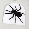 thumbnail image 1 of SYMOID Womens White Spider Jacquard Beanie - Streetwear Thermal Knit, One Size Fits All for Daily & Hall-oween Outfits,Size Free Size, 1 of 3