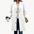 thumbnail image 1 of SYMOID Womens White Wool Blend Mid-Length Coat - Fall Winter Warm Single-Breasted Outerwear for Casual & Work,Size S, 1 of 6