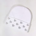 thumbnail image 1 of SYMOID Womens Winter Beanie - 100% Polyester White Hat with Rhinestone Heart, One Size Fits Most Warm Cuffed Bling Headwear for Female,Size Free Size, 1 of 3