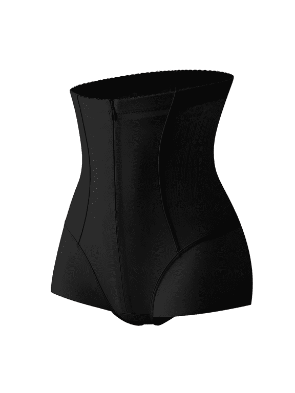 Womens Zipper Front Shaper Panties, High Waisted Tummy Control Shorts, Seamless Flat Stitching, Lace Waistband,Size 4XL