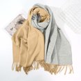 thumbnail image 1 of SYMOID Wool Scarf for Women Orange - Reversible Fringed Edge Soft Warm, Winter Cold Weather Essential, One Size Fits All Stylish for Daily Outings & Office,Size Free Size, 1 of 5