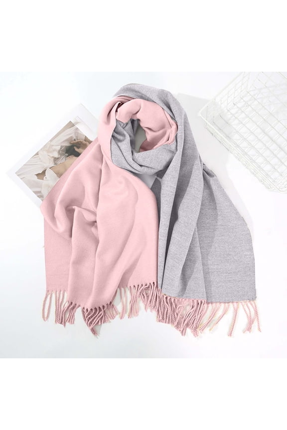 Wool Scarf for Women Pink - Warm Winter Soft Wool, Reversible Fringed Edge Design, One Size Fits All Stylish for Daily Commute & Office Cold Weather,Size Free Size