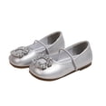thumbnail image 1 of SYMSHOES Girls Sparkly Silver Flats with Rhinestone Buckle - Mary Jane Shoes for Flower Girl, Pageant & Party | Kids to Big Kids,Size 9 M, 1 of 7
