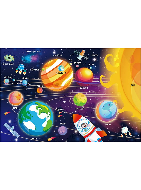 SYNARRY 100 Piece Puzzles for Kids, Space Puzzle for Kids Ages 4-8 Solar System Puzzle for Kids 3-5, 100 Pieces Puzzles for 3 4 5 6 7 8 Year Olds Boys Girls Childrens, Fun Planet Puzzle with Names